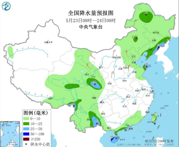 西南华南中到大雨来袭 东北未来三天多地雷阵雨