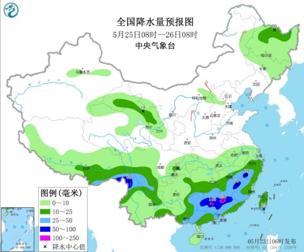 西南华南中到大雨来袭 东北未来三天多地雷阵雨