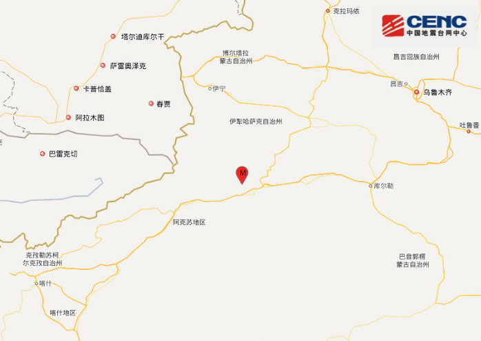 2020新疆地震最新消息 阿克苏拜城县爆发3.4级地震