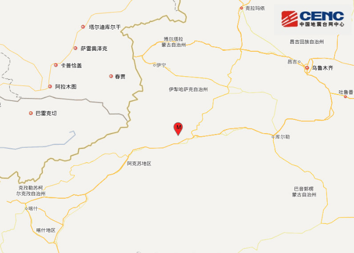 2020新疆地震最新消息 阿克苏拜城县爆发3.4级强震