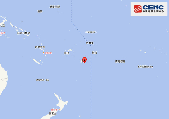 汤加群岛地震最新消息 5.9级地震突袭汤加群岛