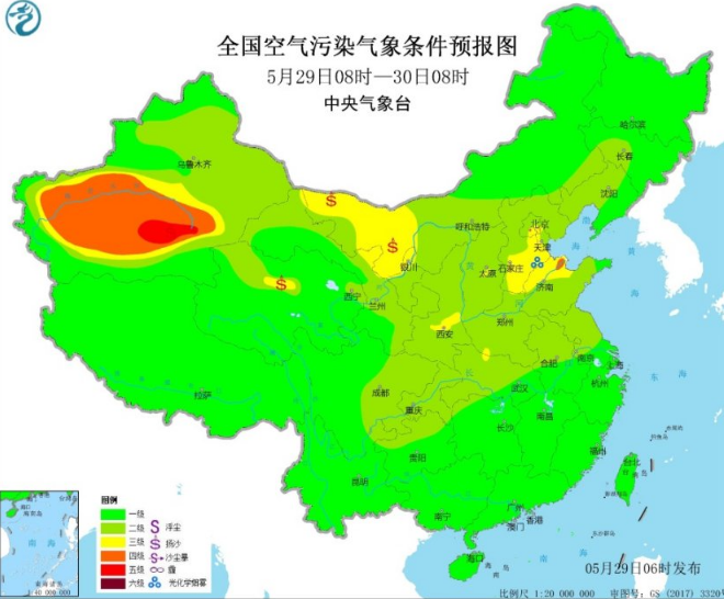 全国雾霾预报：华北黄淮和江淮有臭氧污染
