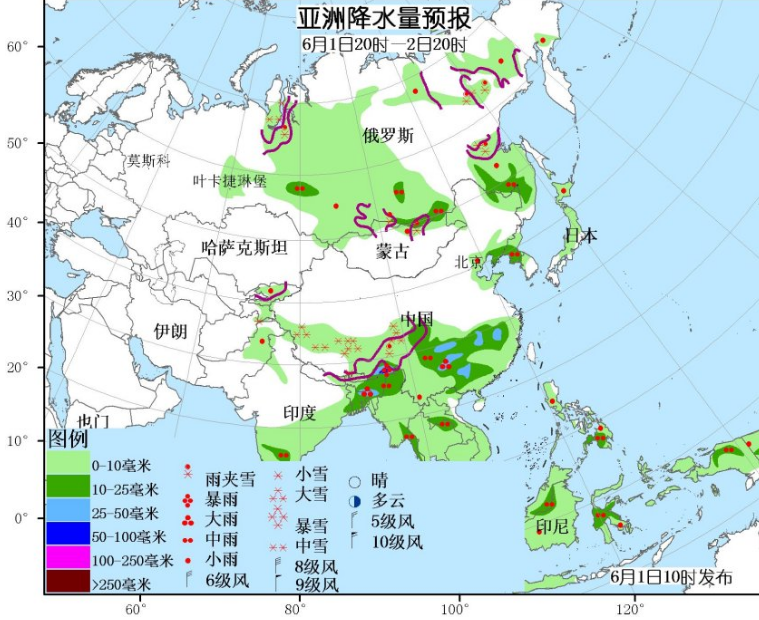 6月1日国外天气预报 墨西哥南部有强降雨