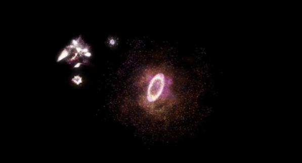 早期宇宙中碰撞形成的环形星系是什么样？距离地球110亿光年