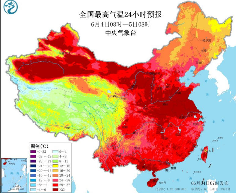 华南江南贵州降雨加强 黄淮华北出现35℃+高温