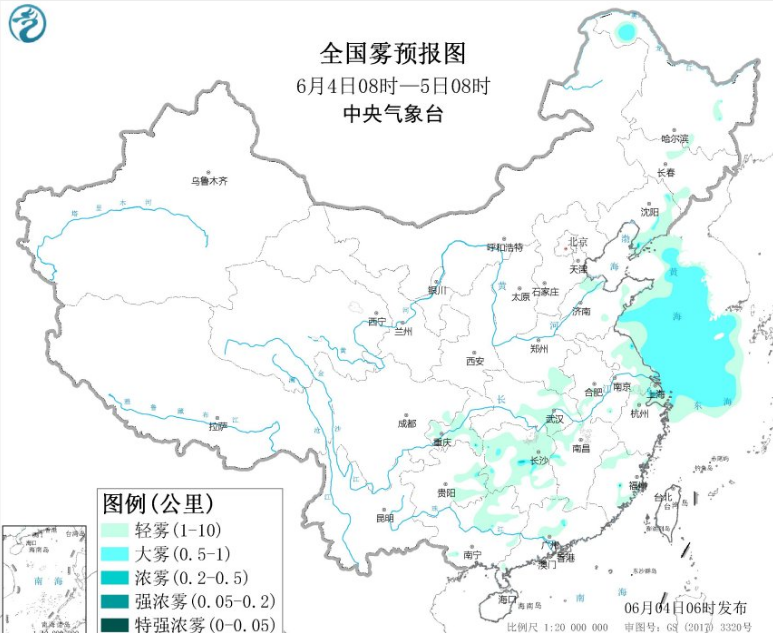 全国雾霾预报：辽宁湖南出现大雾影响能见度