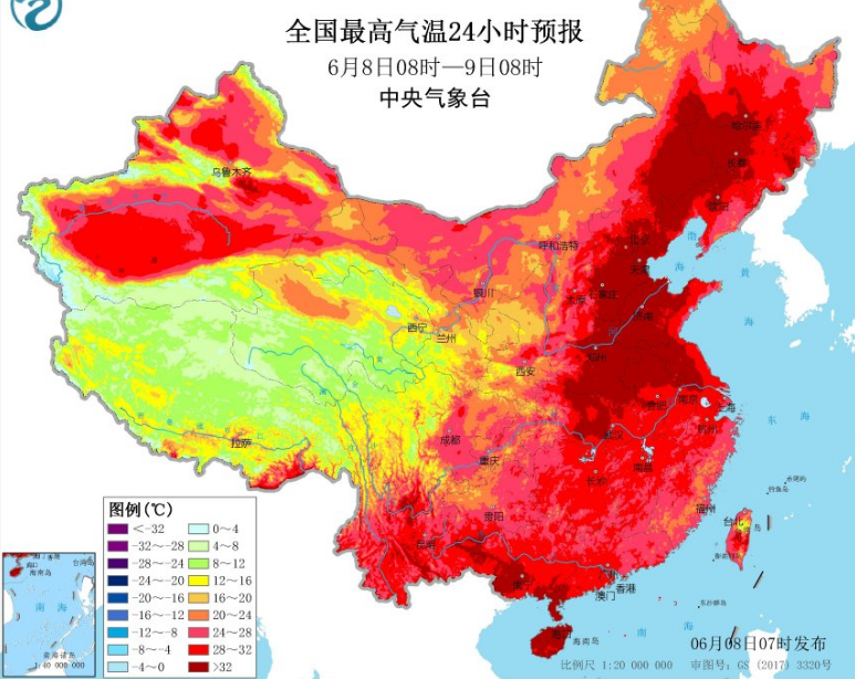 广西北部暴雨落区高度叠加 京津冀等多地高温37℃以上