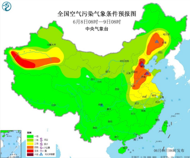 全国雾霾预报：中国海域仍有大雾华北江淮现臭氧污染