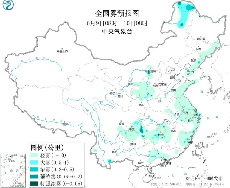 全国雾霾预报：臭氧污染气象条件等级比较高