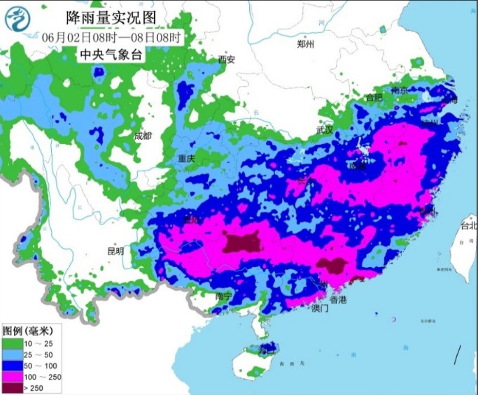 江南华南一周暴雨回顾 未来三天依然是暴雨模式