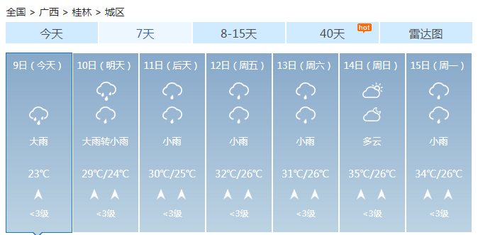 广西暴雨最新消息 桂北雨势最强局地大暴雨