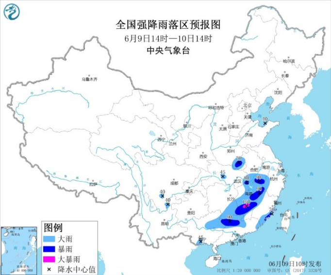 暴雨预警连发数天：江西中部今天仍有大暴雨