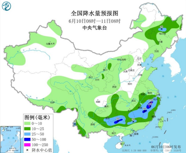 华北东北阵雨雷阵雨多发 江南东部仍有大暴雨