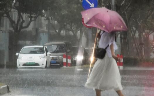 上海市区部分路段积水超25厘米 今天仍有雷雨出行需备好雨具