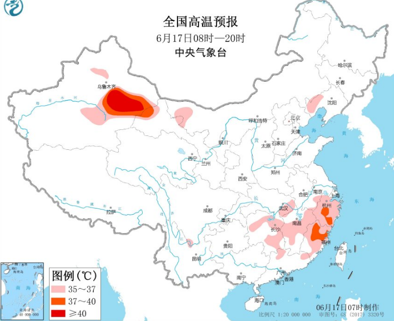 陕南四川到淮河流域仍有暴雨 新疆和江南大部现高温