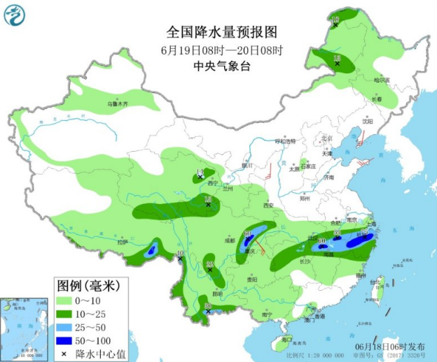 江南新疆等地高温35℃以上 江南北部今明天大暴雨