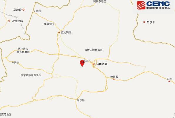 2020新疆地震消息实时更新今天 昌吉州呼图壁县发生3.0级地震