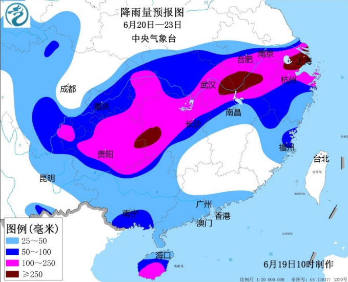 20日起未来三天大到暴雨来袭 安徽湖北等多地山洪风险高