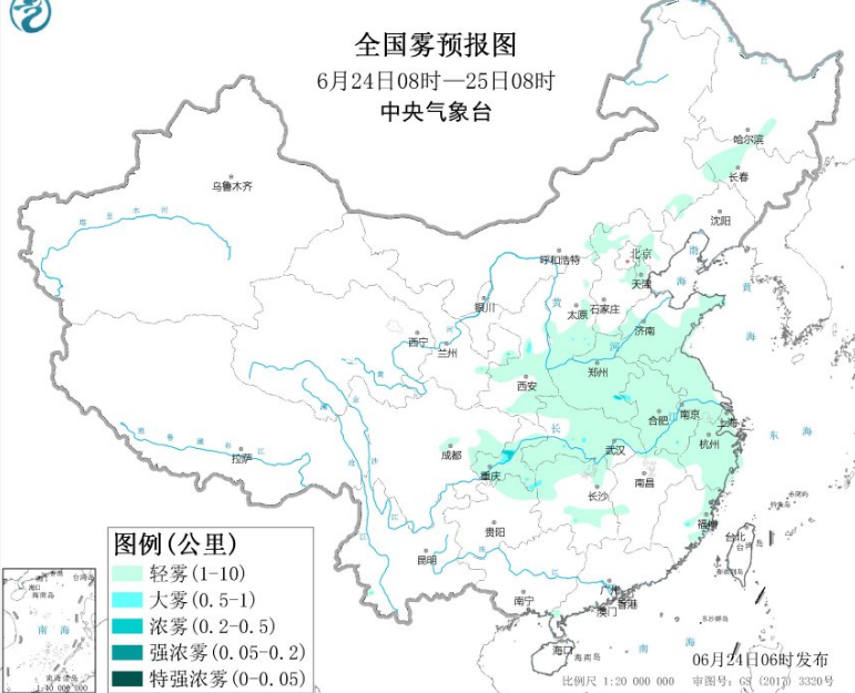 全国雾霾预报：臭氧在黄淮江南和华北一带容易生成