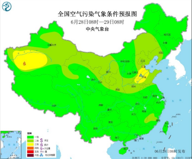 全国雾霾预报：频繁雨水提高大气清除条件