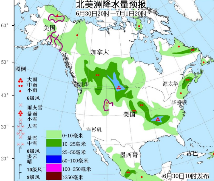 6月30日国外天气预报 西亚高温继续东亚现强降水