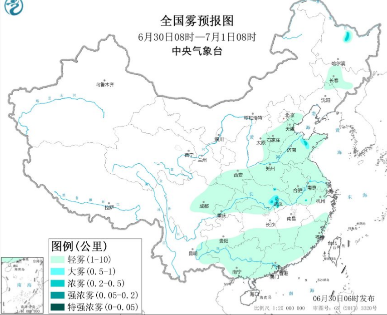 全国雾霾预报：臭氧在华北黄淮和汾渭平原容易生成