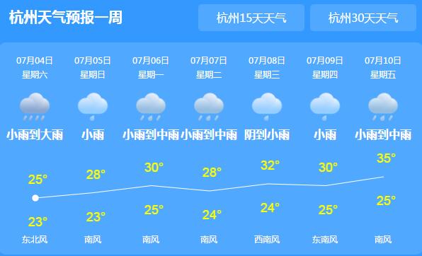 梅雨季浙江降雨较常年偏多56% 未来几天主题依旧是阵雨