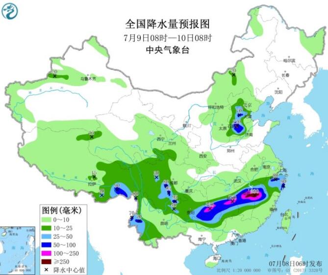 2020高考第二天天气：江西北部等地局地有特大暴雨