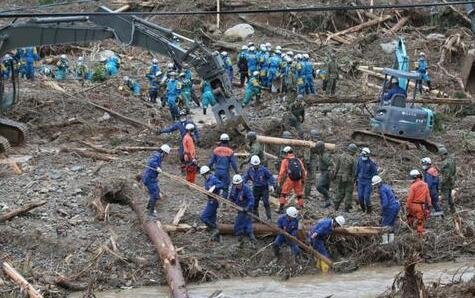 日本九州暴雨死亡人数升至59人 4700栋房屋被淹街道变泽国