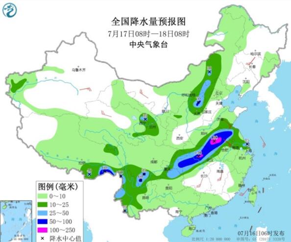 长江中下游一带强降雨仍将持续 江南华南三伏天来袭