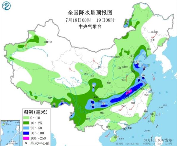 长江中下游一带强降雨仍将持续 江南华南三伏天来袭