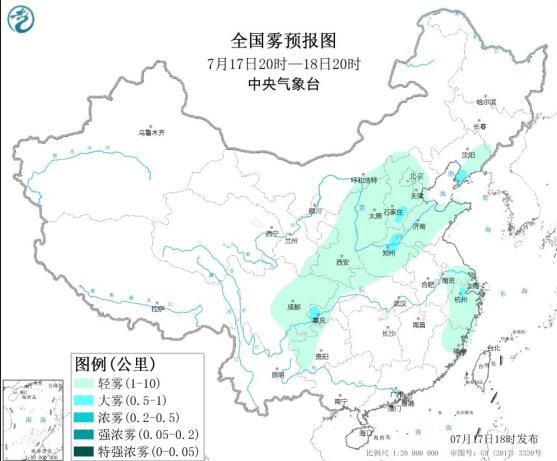 全国雾霾预报：华北东北西南一带臭氧污染等级较高