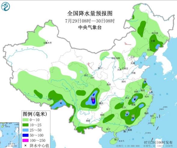 长江中下游强降雨结束迎35℃高温 华北东北等地仍有阵雨