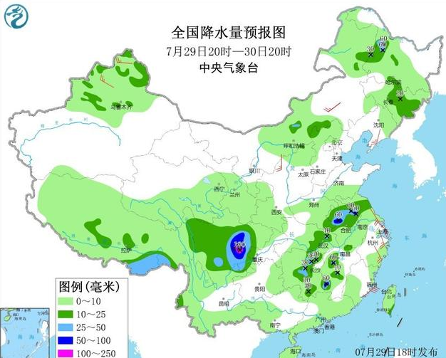 今明两天多省有大到暴雨 部分省市有高温天气