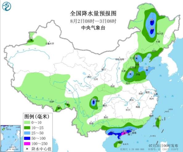 华南江南等地仍有34℃高温 华北东北黄淮一带中到大雨