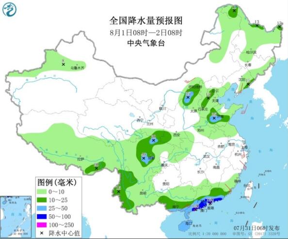 华南江南等地仍有34℃高温 华北东北黄淮一带中到大雨