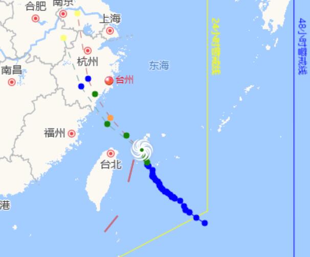 浙江台风路径实时发布系统4号 “黑格比”距离浙江苍南还有395公里