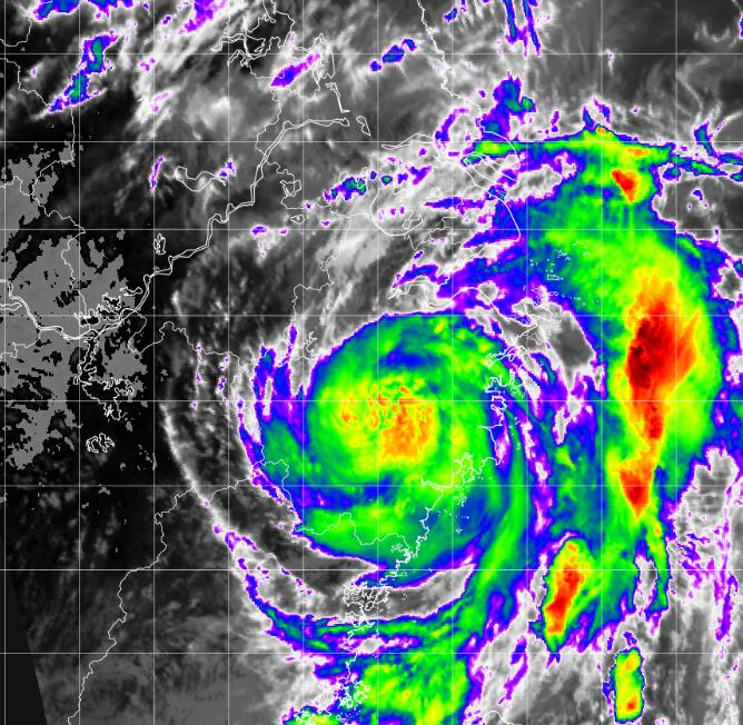 温州台风网4号台风卫星云图 “黑格比”今天最新清晰卫星云图