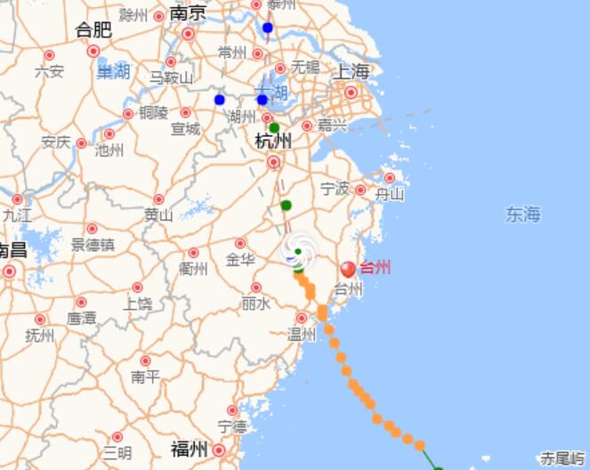 杭州台风路径实时图最新 杭州4号台风路径实时发布系统