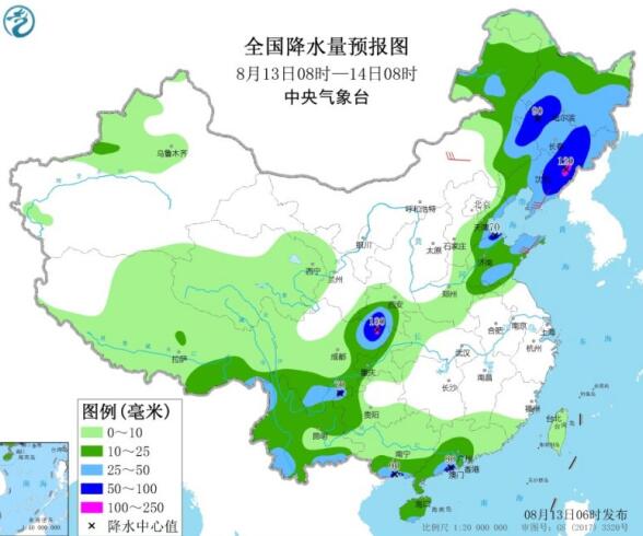 北京解除暴雨预警强降雨转战东北 江南至重庆一带有37℃高温