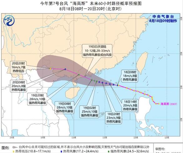 7号台风海高斯生成 将于明日正面袭击广东