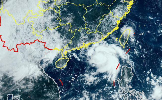 第7号台风海高斯实时路径图发布 海高斯逐渐加强向广东沿海靠近