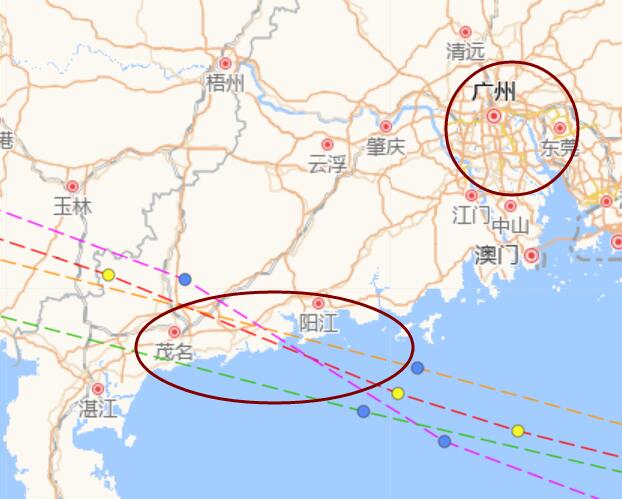 广州台风路径实时发布系统7号 “海高斯”会登陆广州吗