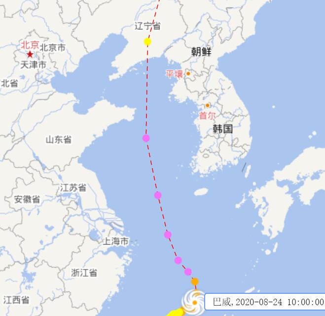 台风路径实时发布系统8号路径图 台风“巴威”路径图实时更新