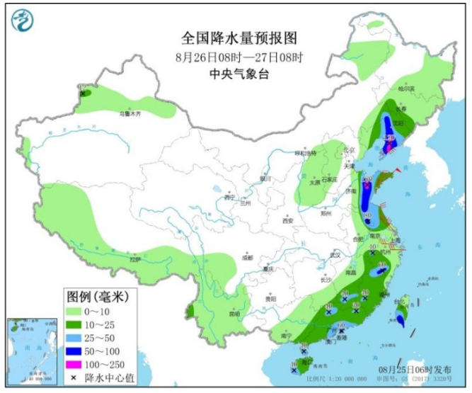 巴威台风实时路径图 预计登陆朝鲜西部到辽宁东部一带沿海