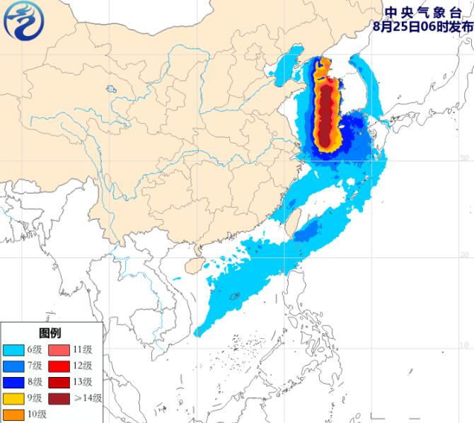 8号台风巴威最新路径图位置 距中朝交界偏南约1190公里海面上