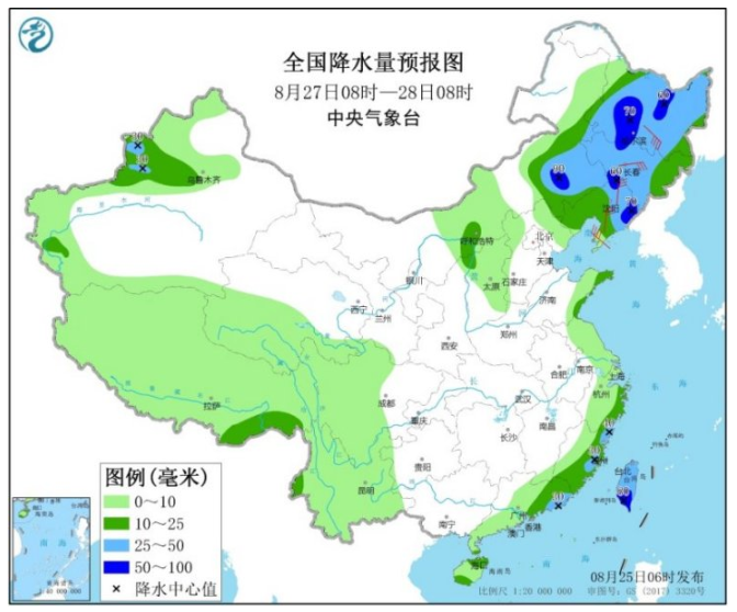 巴威台风实时路径图 预计登陆朝鲜西部到辽宁东部一带沿海