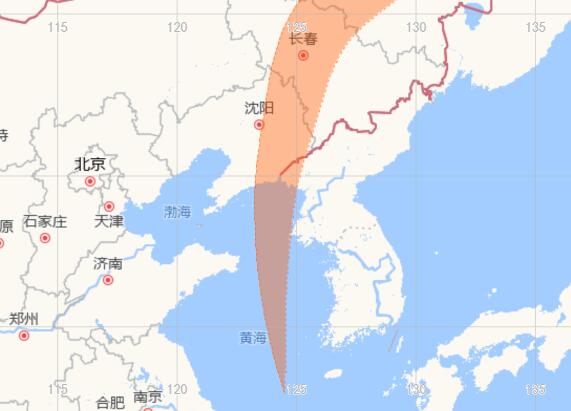 八号台风巴威最新路径图今天 已经移入黄海离辽宁更近了