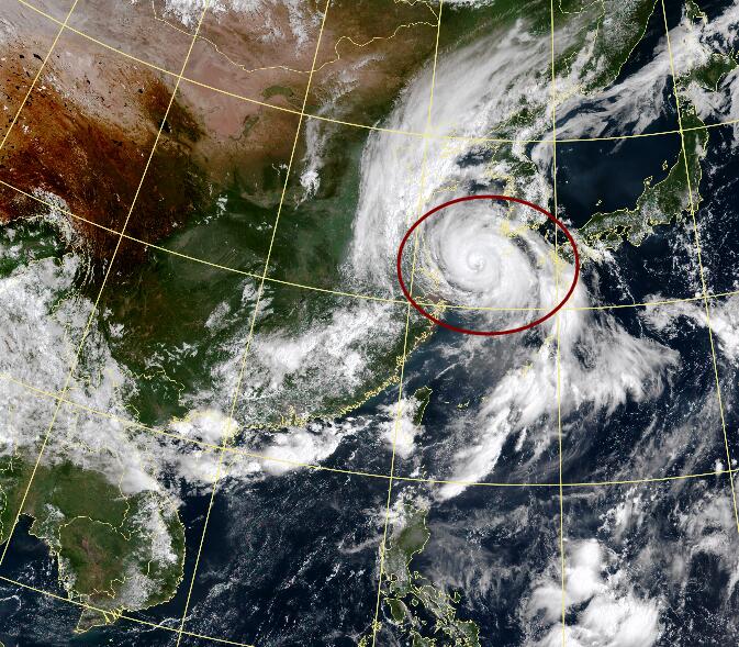 辽宁台风巴威路径实时发布系统卫星云图 8号台风最新云图发展实况