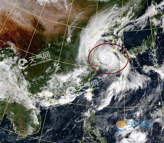 辽宁台风巴威路径实时发布系统卫星云图 8号台风最新云图发展实况